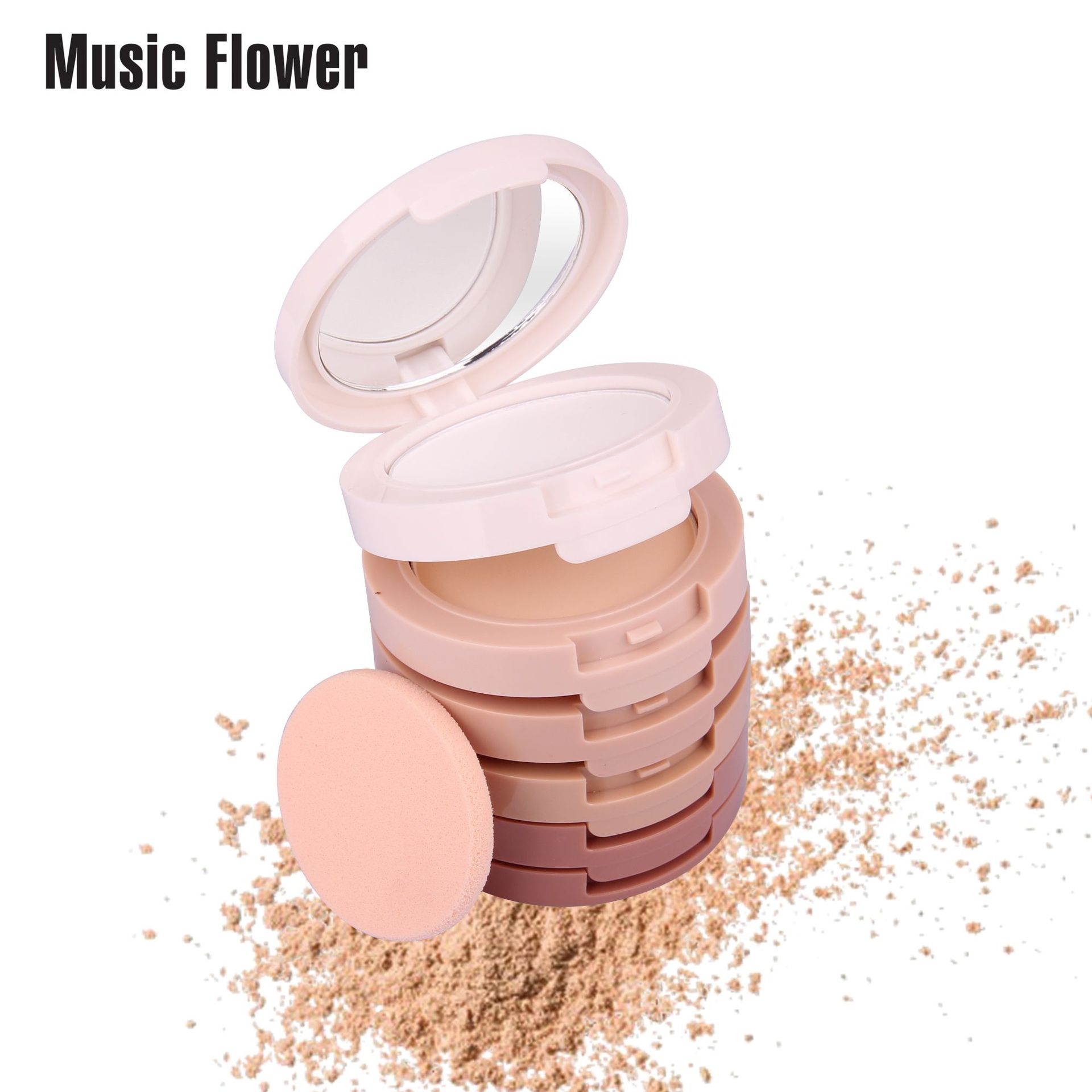 Music Flower音乐花5合1遮瑕修容粉饼OEM代加工