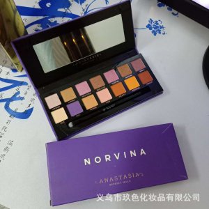 NORVINA BEVERLY HILLS14色紫色绒布眼影盘可OEM/ODM代工