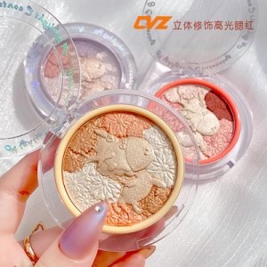 CVZ独角兽高光修容盘腮红粉饼OEM/ODM代加工