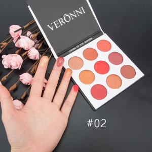 VERONNI 哑光大地豆沙色九色眼影可OEM/ODM代工