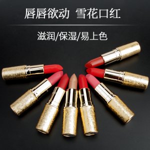 雪花限子彈頭口紅貼牌定制代加工
