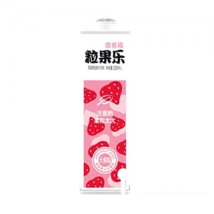 嚼着喝粒果乐草莓果粒果汁饮料1000mLOEM代加工
