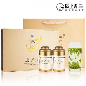 新年热销礼盒隔尘香明前老茶树专业定制 2022龙井绿茶礼盒装共200克源头工厂