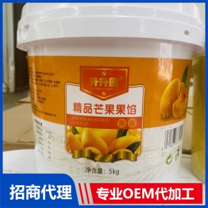 升升园精品芒果果馅果酱5kg桶装 果酱OEM贴牌代工 罐头果酱代工源头厂家