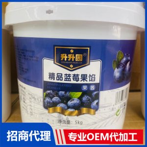 升升园精品蓝莓果馅果酱5kg 桶装果酱OEM代工 罐头果酱贴牌定制厂家