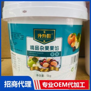 升升园精品杂果果馅5kg桶装果酱OEM/ODM贴牌 果肉果酱代工源头厂家