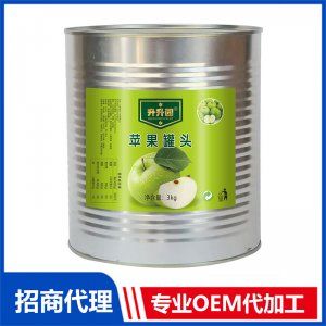 升升园苹果罐头3kg水果罐头OEM贴牌代工 果蔬罐头定制源头厂家