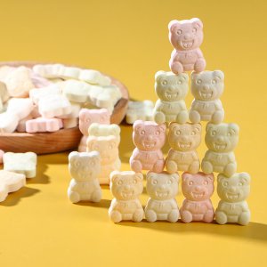 網紅卡通小熊奶酪糖水果味源頭工廠 兒童干吃牛奶片糖代加工