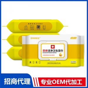 厨房湿巾OEM代加工 清洁湿巾贴牌定制