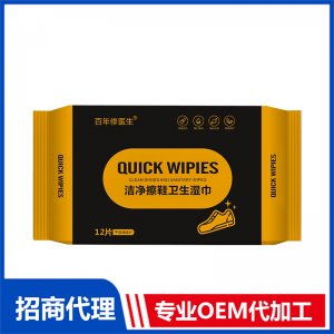 擦鞋湿巾代加工 清洁湿巾OEM定制