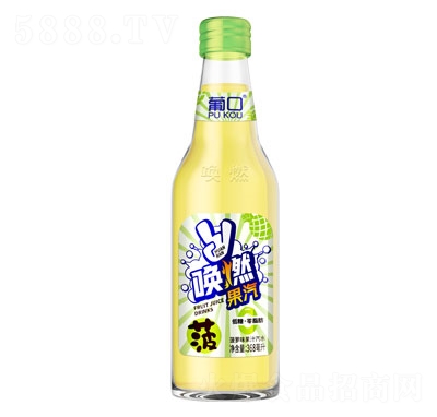 果汽菠萝味果汁汽水玻璃瓶汽水OEM代加工