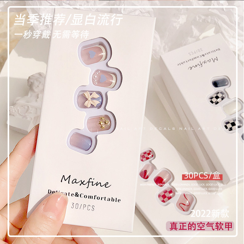 穿戴甲新款美甲片批发指甲贴片温精灵饰品成品手工穿戴甲OEM代加工