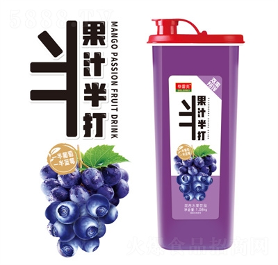 格蕾美半打复合果汁饮料1.5千克蓝莓汁葡萄汁OEM代加工