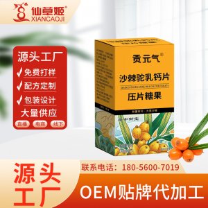贡元气沙棘驼乳钙片60片 瓶压片益生菌驼乳钙片钙片儿童青少年