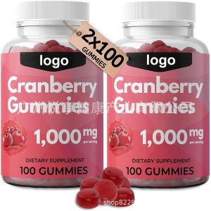 跨境专供 Cranberry gummies泌尿道健康素食软糖维生素蔓越莓软糖OEM代加工