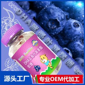 DHA蓝莓叶黄素酯果汁果糖学生儿童小零食软糖凝胶糖果维vc代工