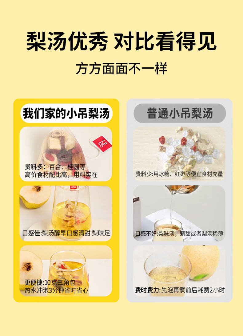 小吊梨汤三角茶包银耳雪梨汤免煮养生茶红枣枸杞百合小吊梨汤