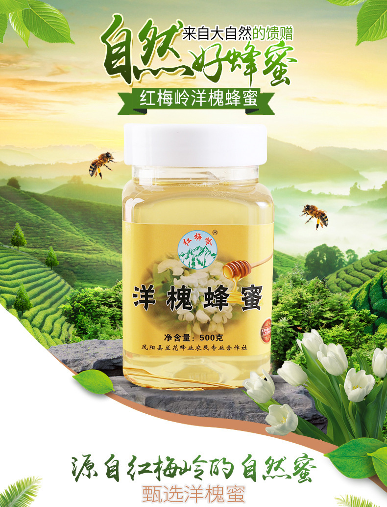 洋槐蜂蜜500g农家自产蜂蜜延安洋槐蜂蜜食用原蜜液态土洋槐蜂蜜
