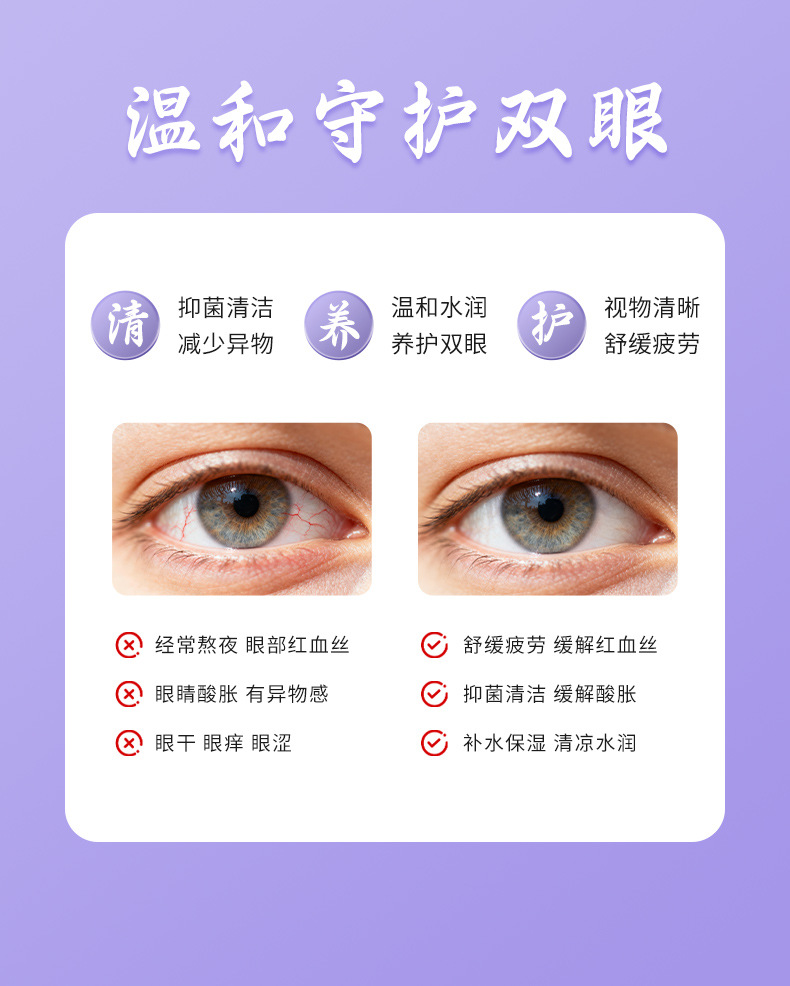 熊胆草明目液近视眼睛模糊缓解视疲劳眼干涩叶黄素眼部护理抑菌液