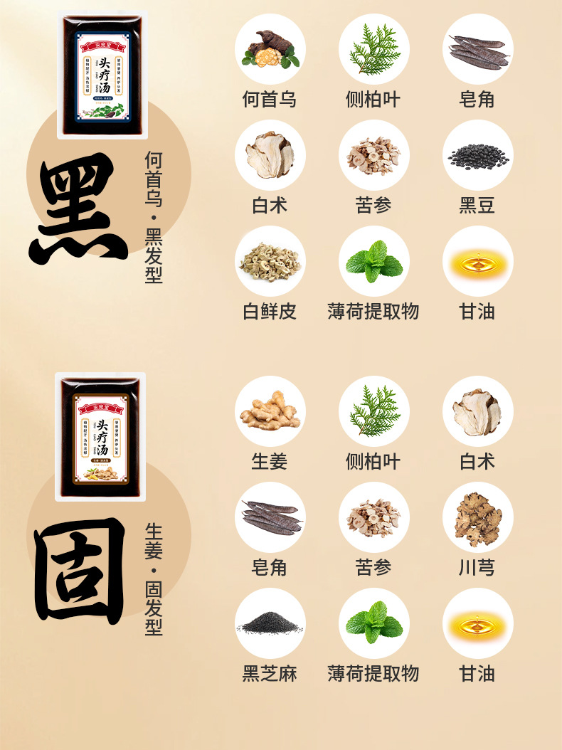 草本头疗三道汤免煮头疗汤包洗发养发固发头疗包月子洗头药包批发