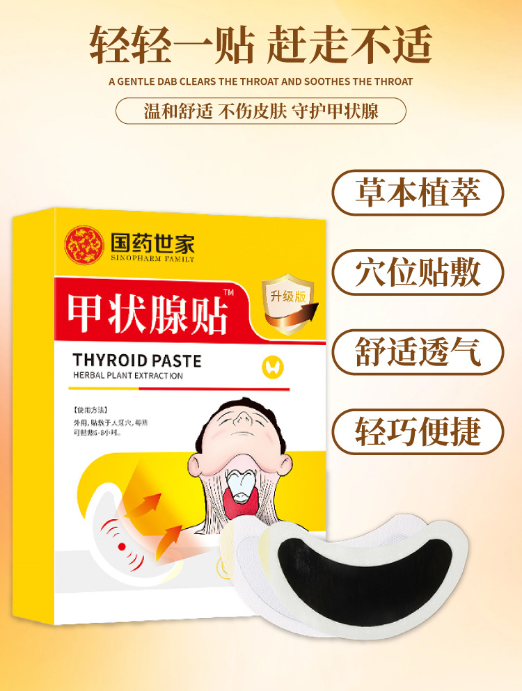 甲状腺保健贴草本舒喉贴咽干咽痒换季嗓子干痒正品现货咽扁保健贴
