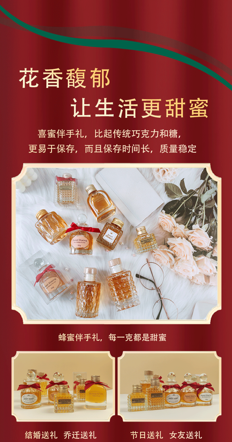 喜蜜婚礼蜂蜜伴手礼喜糖结婚回礼婚庆小礼品喜蜜批发礼盒罐装蜜礼