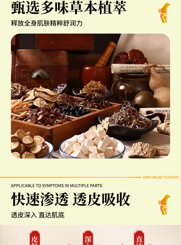 氨糖艾灸贴艾草贴颈椎腰椎不适全身通用膏药贴跨境代加工一件代发