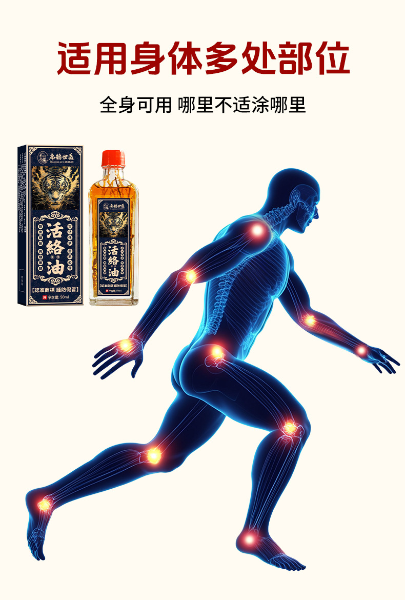 扁鹊世医活络油颈肩腰腿膝盖关节跌打筋络红花油艾灸液按摩精油
