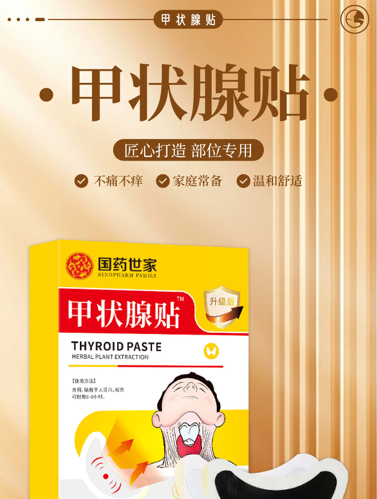 甲状腺保健贴草本舒喉贴咽干咽痒换季嗓子干痒正品现货咽扁保健贴