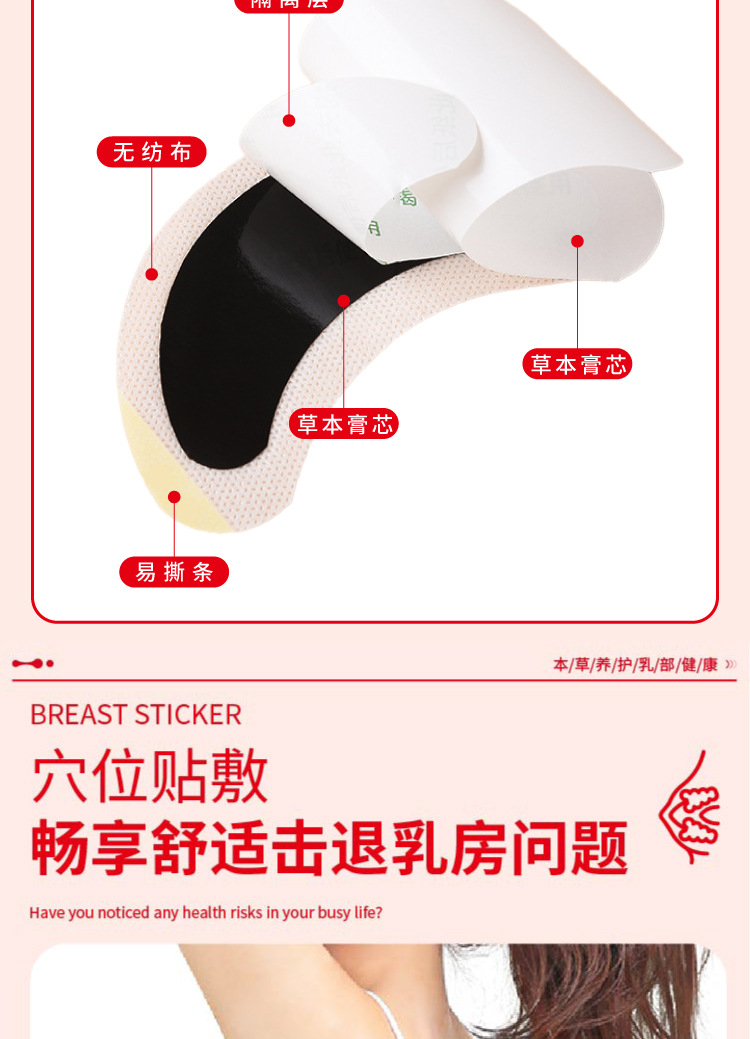 国药世家木瓜葛根贴保健贴乳贴淋巴贴腋下通络贴淋巴副乳贴膏药贴