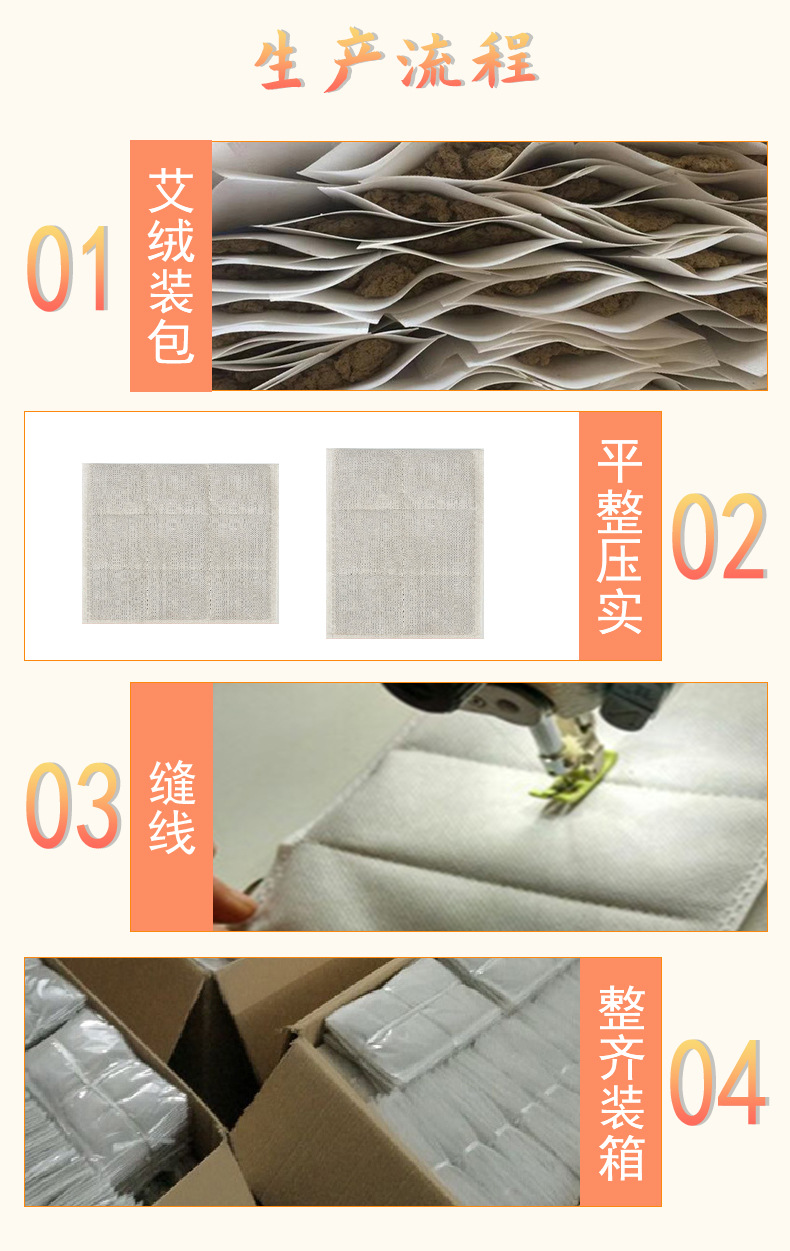 艾绒包中药包热敷艾草包发热盐包电加热护具内胆片艾绒片批发代发