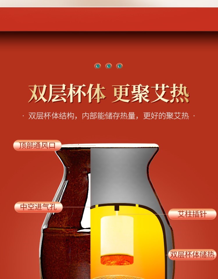 紫砂艾灸罐陶瓷刮痧杯多功能熏蒸仪魔灸罐温灸器具批发保健家用