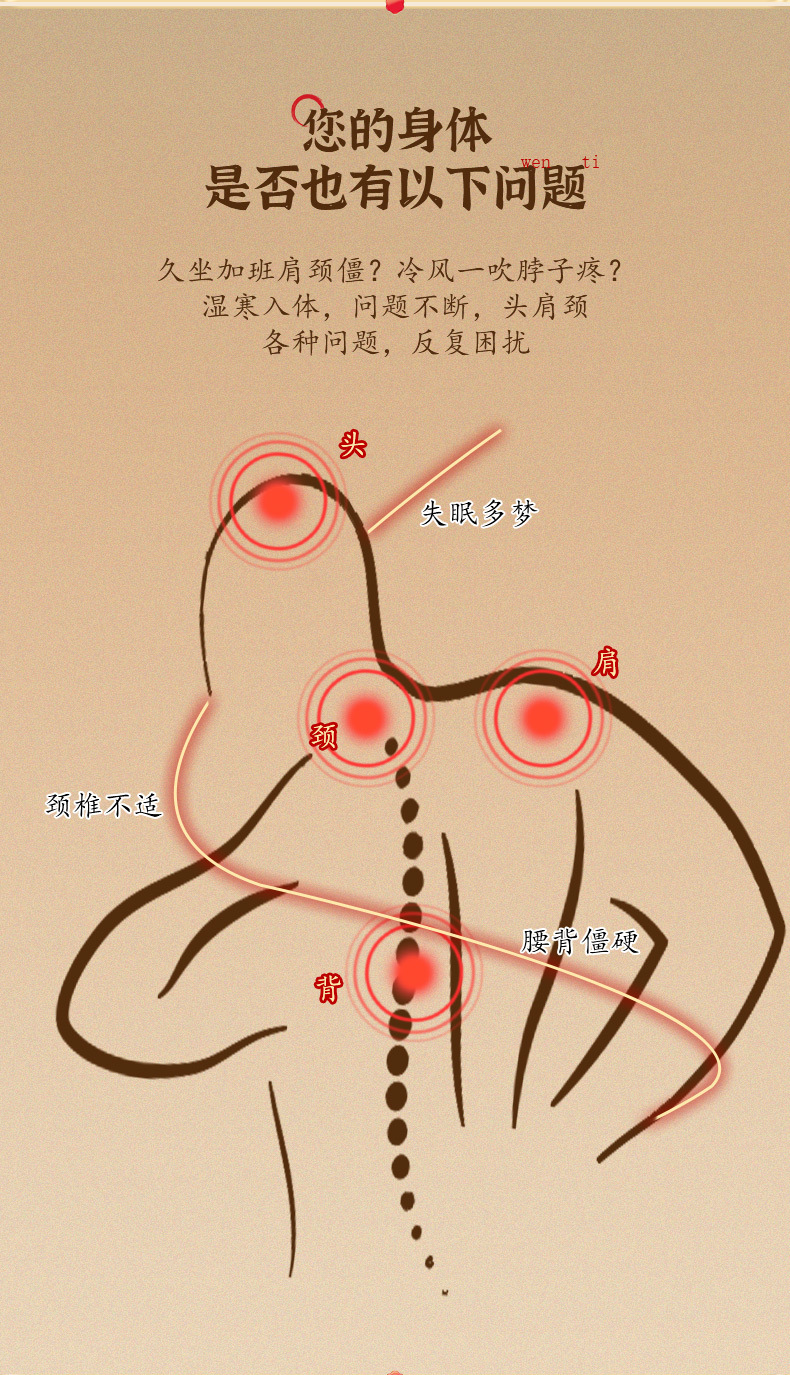 电加热艾灸连帽披肩月子帽肩颈理疗一体帽头部艾灸热敷包艾灸护肩