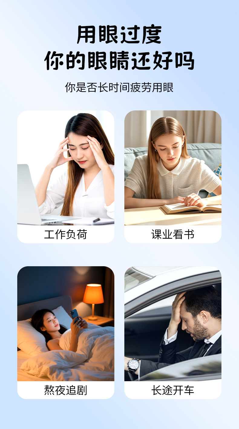 云南本草蓝莓叶黄素眼贴批发艾草眼贴学生家用眼疲劳冷敷眼膜代发
