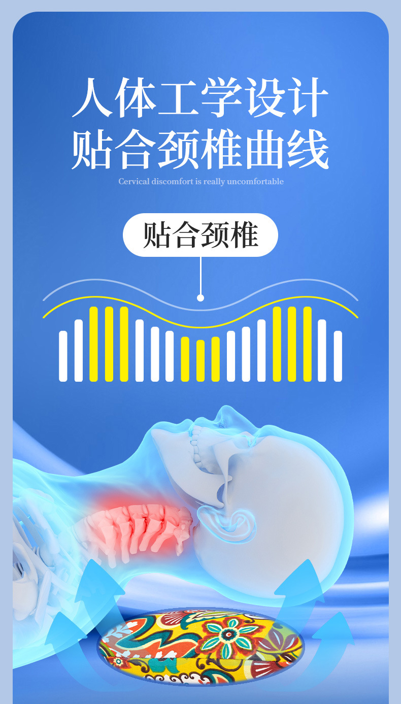 颈椎艾草骨头枕家用舒适颈部艾草枕头艾枕粗布单人花草夏季凉枕