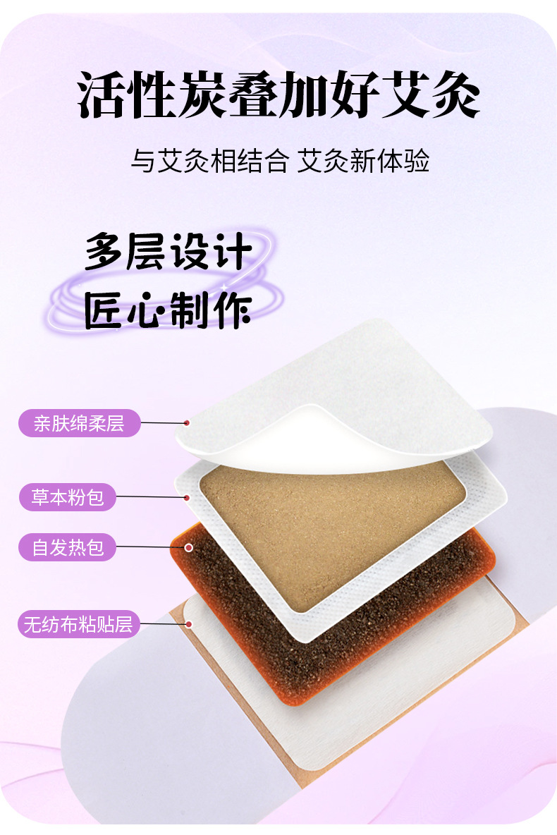 宫暖益母草姨妈贴经期护理艾草贴温灸热敷发热生姜红花宫暖贴批发