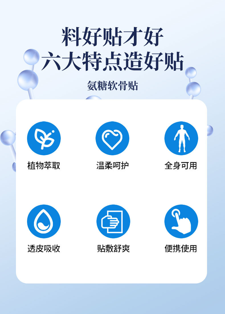 氨糖软骨素贴透骨贴艾灸贴通用弹力布膏药贴批热敷理疗
