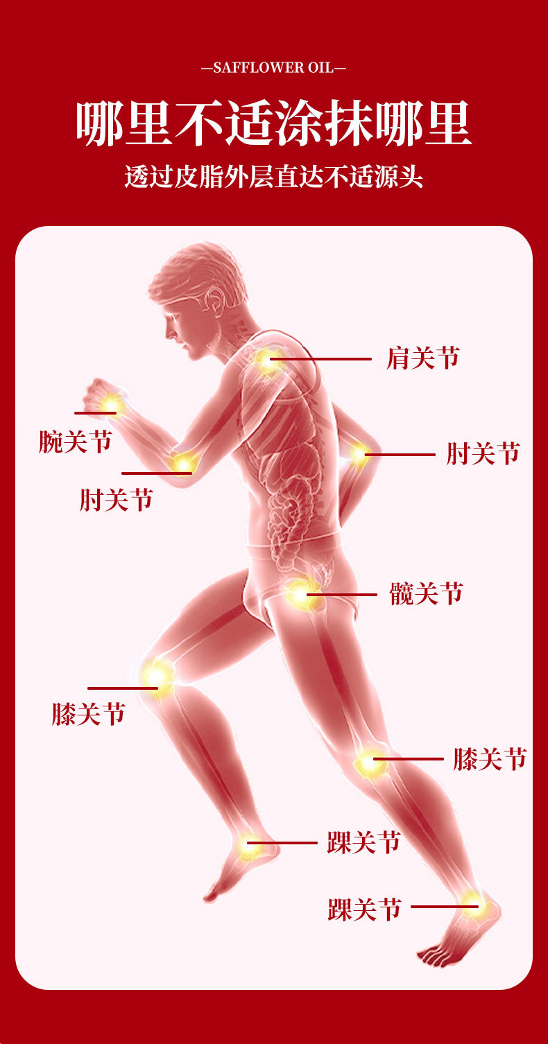 跌打筋络红花油家用颈肩腰腿筋骨关节古方藏红花正红花油厂家批发